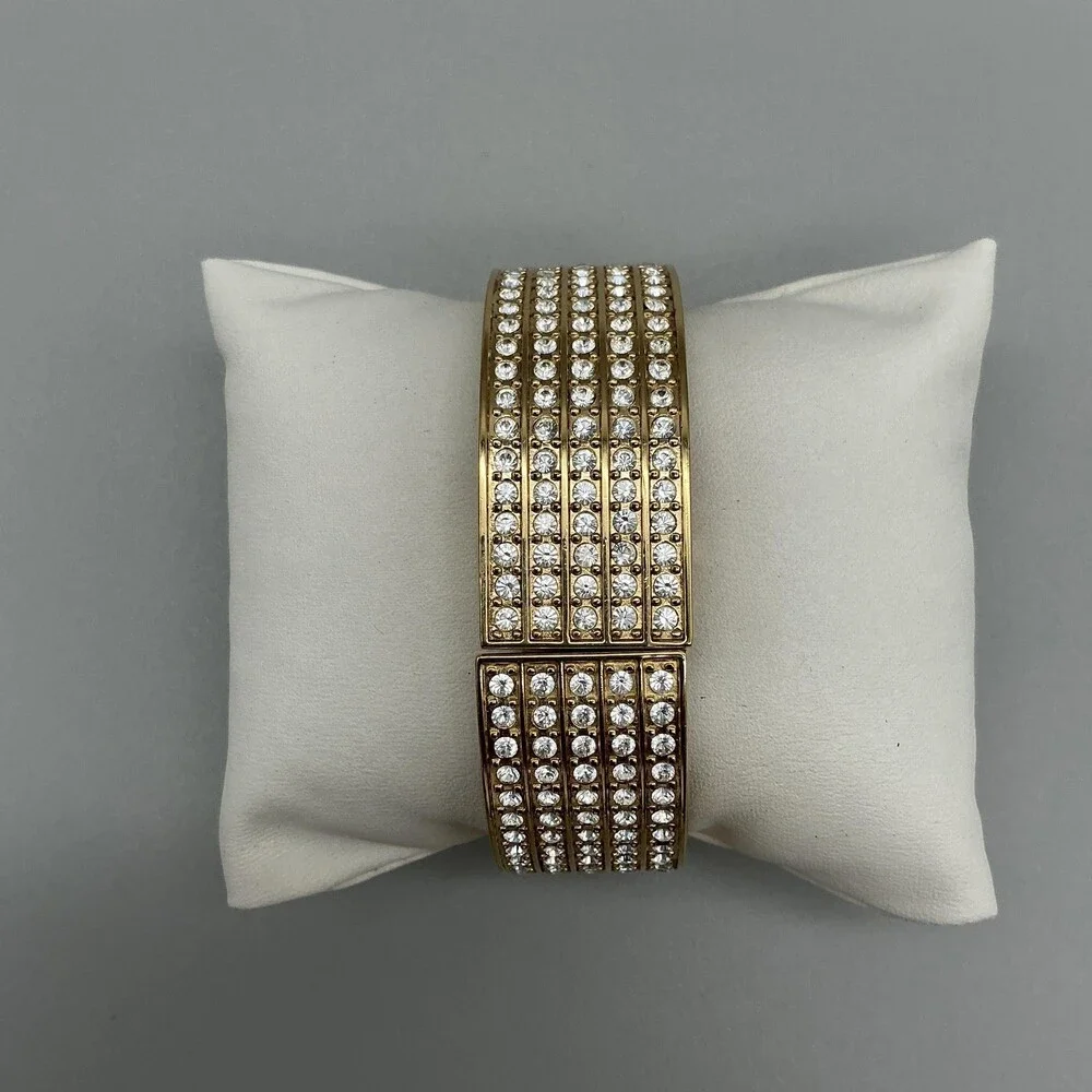 Marissima Womens Watch 20mm MOP Gold Tone Crystals Bracelet New Battery 6.5